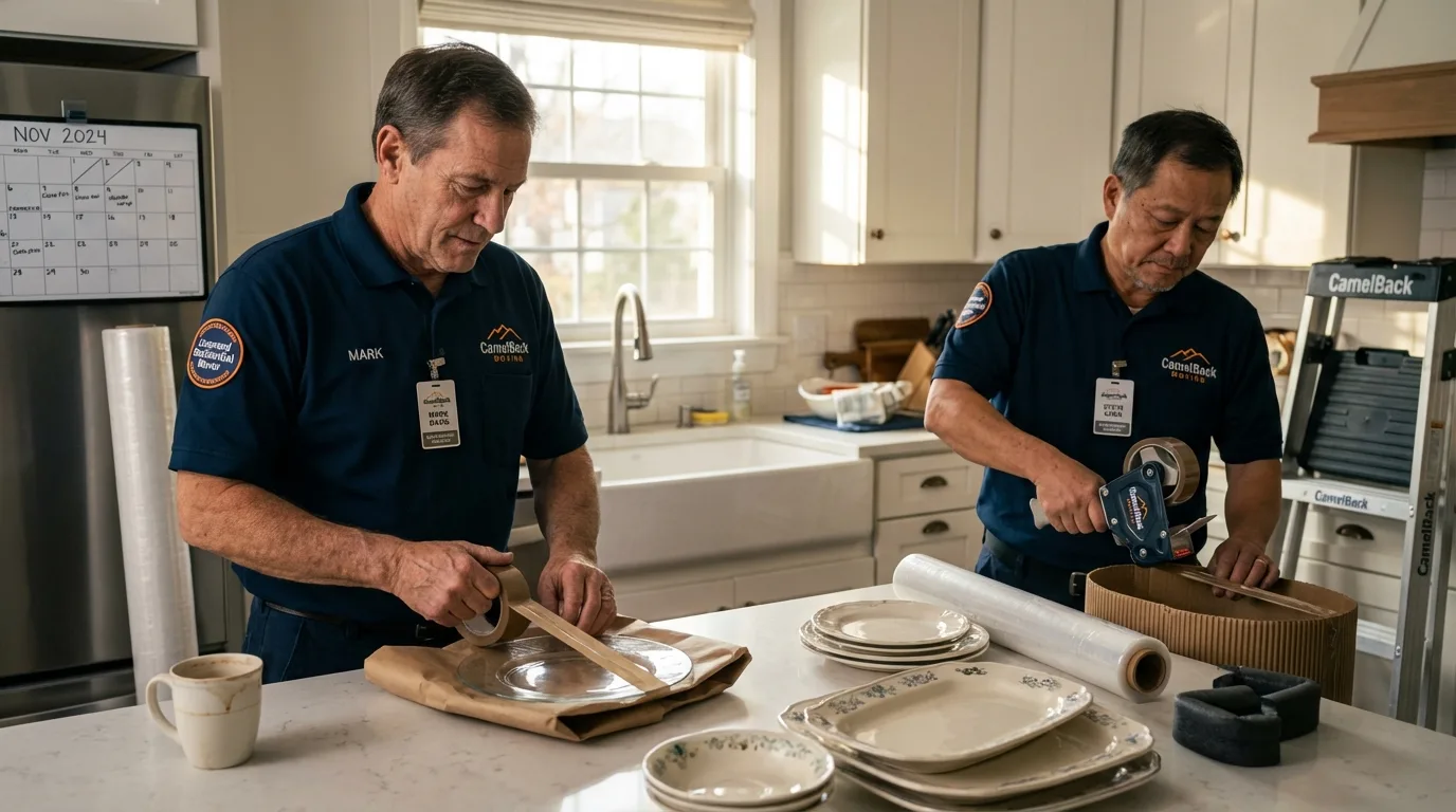 Professional crew packing kitchen dishware in Sisseton, SD